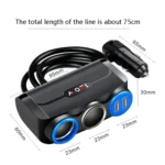 Car Cigarette Lighter Multi-Function Mobile Phone Charging USB Car Charge 12/24V Adapter Plug - Image 3