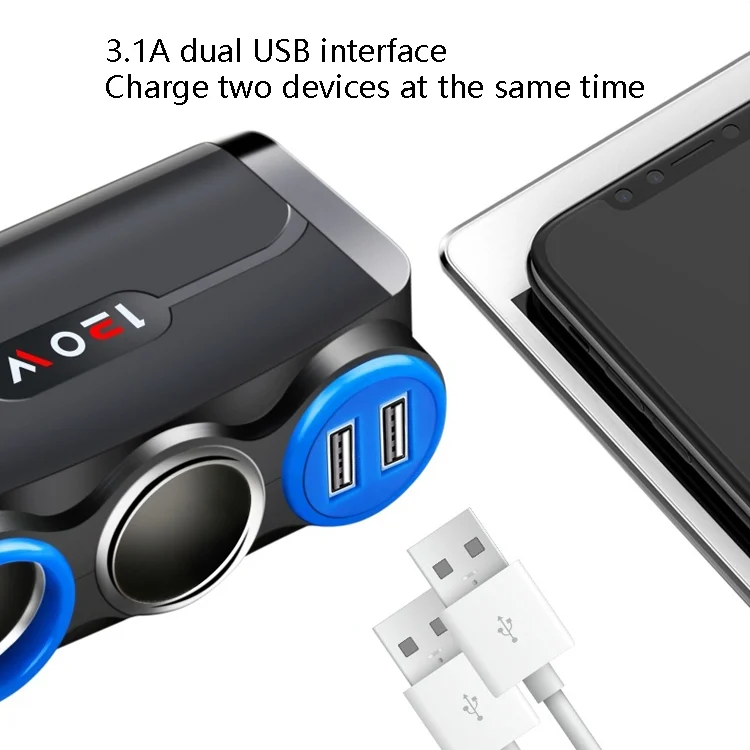 TBD0594641501_B3.webp Car Cigarette Lighter Multi-Function Mobile Phone Charging USB Car Charge 12/24V Adapter Plug - Image 4
