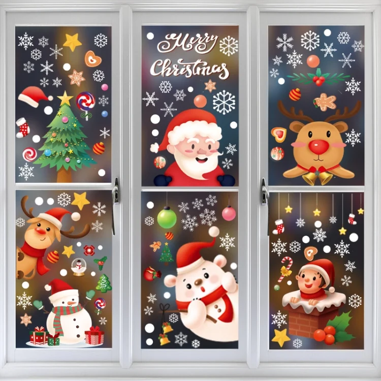 TBD0594644001_B1.webp Cartoon Christmas Window Stickers Show Window Living Room StaticChristmas Decoration Wall Stickers - Image 2
