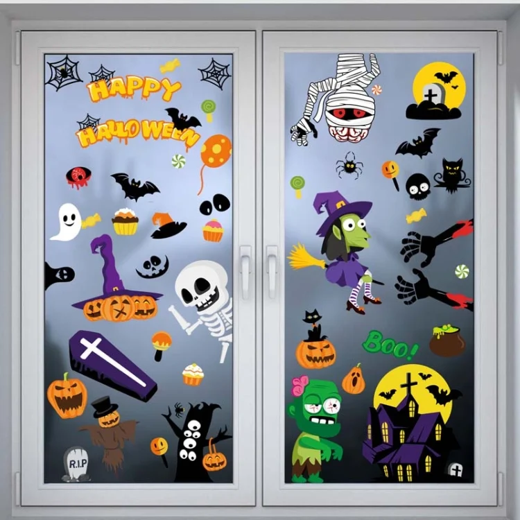 TBD0594644701_B4.webp 1 Sets SQ629 Halloween Electrostatic Window Stickers Party Decoration Glass Window Wall Double-Sided Stickers, Specification: 20x30cm - Image 5