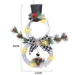 Christmas Vine Ring With Lights Pendant Christmas Tree Garland Home Decoration Props - Image 2