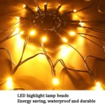 LED Spider Web Lamp with Remote Control Halloween Atmosphere Decoration Props, Power: - Image 3