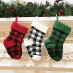 Knitted Christmas Stocking Decoration Pendant Child Acrylic Candy Gift Bag - Image 2