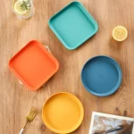 5pcs Home 6 Inch Small Dish Plastic Snack Cake Dish Dining Table Garbage Tray - Image 2