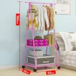 Stainless Steel Detachable Multi-function Floor Triangle Simple Coat Rack - Image 2