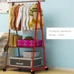 Stainless Steel Detachable Multi-function Floor Triangle Simple Coat Rack - Image 4