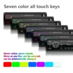 A2818 Car Bluetooth Speakerphone Car MP3 Player Function Touch Double U Disk Colorful Lights Radio, Specification: - Image 4
