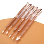 Stainless Steel Rose Gold Double-Headed Steel Push Dead Skin Scissors Nail Set,Style: D501 - Image 3