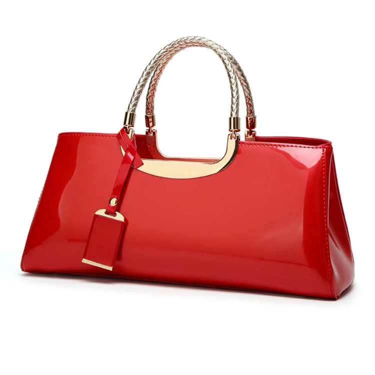 ZJL-986 Sequined Glue Shoulder Bag Patent Leather Ladies Handbag