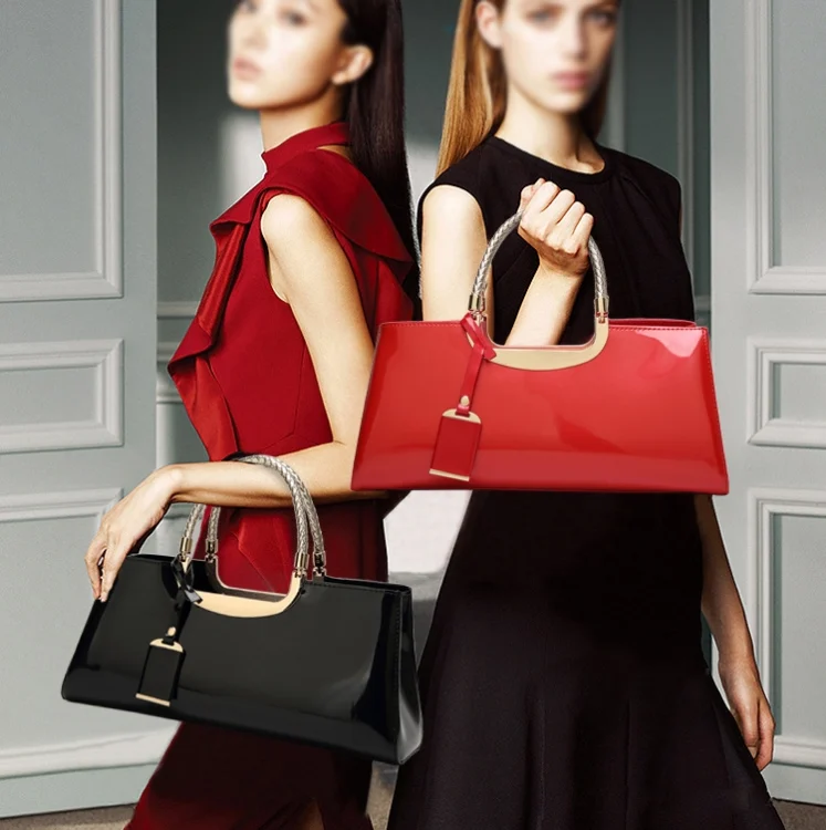 TBD0595471901_B6.webp ZJL-986 Sequined Glue Shoulder Bag Patent Leather Ladies Handbag - Image 7