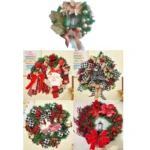 Christmas Decorations Cane Wreath Garland Door Hanger - Image 5