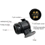 2 PCS VS1130E-M 13 Turn 7 Core Mini Converted Head Trailer RV Connector EU Plug - Image 5