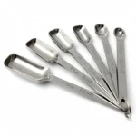 6 in 1 Square Head Stainless Steel Measuring Spoon Set Simple Roasted Coffee Measuring Spoon