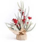 SYAF19 33cm Christmas Decorations Snow PE Mini Christmas Tree Plant