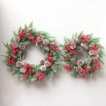 SYWA39 Christmas Decoration Wreath PE White Pine Fruit Christmas Wreath - Image 2