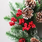 SYWA39 Christmas Decoration Wreath PE White Pine Fruit Christmas Wreath - Image 3
