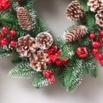 SYWA39 Christmas Decoration Wreath PE White Pine Fruit Christmas Wreath - Image 4