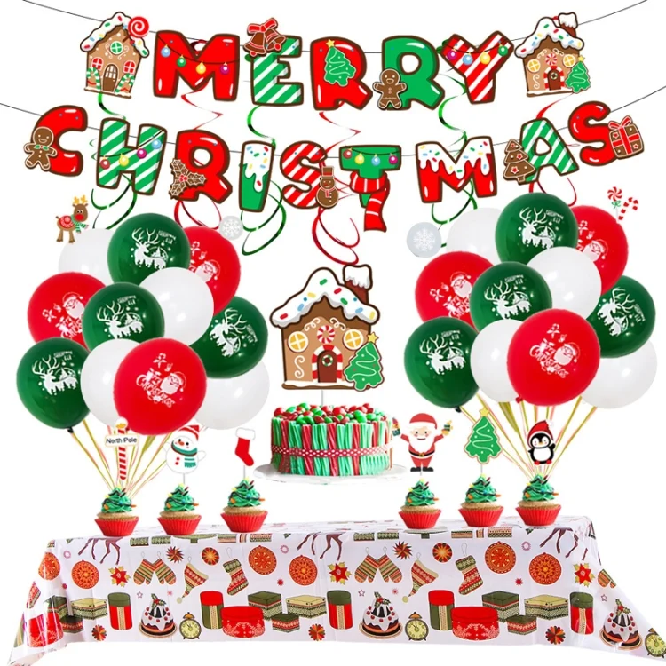 TBD0595701401.webp Christmas Decoration Party Latex Aluminum Film Balloon Set, Style: - Image 1