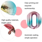 T2001 Birthday Gradient Digital Crown Aluminum Film Balloon Set - Image 3