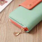 Flying Bird Two Fold Wallet Lady Long Wallet Zipper Mobile Phone Bag Large Capacity Card Holder - Image 5