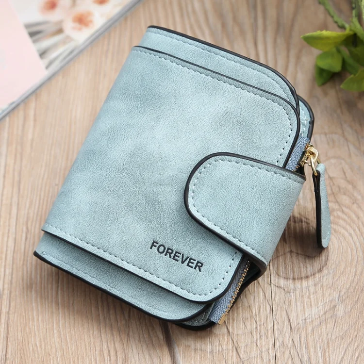 Vintage Nubuck Leather Ladies Wallet Short Type Multi-Card Coin Purse Clutch