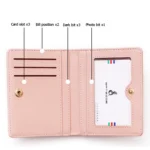 BATSIOE Short Type Ladies Wallet Small Fresh Two-Fold Student Bag Simple Multi-Card Coin Purse - Image 4