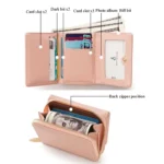 BATSIOE Square Ladies Wallet Tri-Fold Multi-Function Card Holder Zipper Cartoon Coin Purse - Image 4