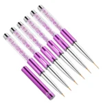 Nail Art Drawing Pen Purple Drill Rod Color Painting Flower Stripe Nail Brush With Pen Cover, Specification: 5mm - Image 2