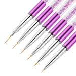 Nail Art Drawing Pen Purple Drill Rod Color Painting Flower Stripe Nail Brush With Pen Cover, Specification: 5mm - Image 4