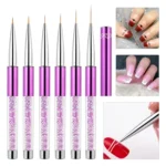 Nail Art Drawing Pen Purple Drill Rod Color Painting Flower Stripe Nail Brush With Pen Cover, Specification: 5mm - Image 6