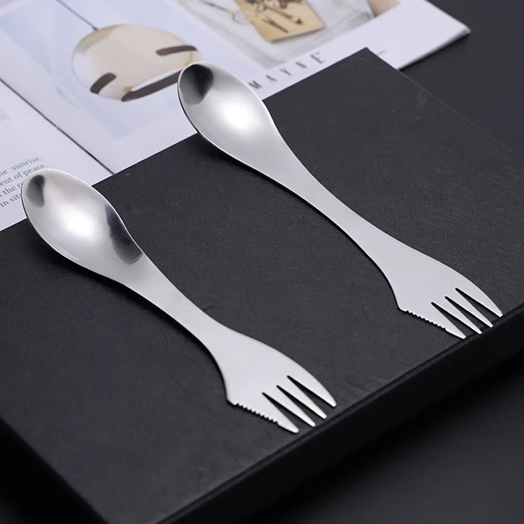 TBD05957146_1.webp Stainless Steel Western Tableware Creative 3 In 1 Spoon Forked Tableware - Image 2