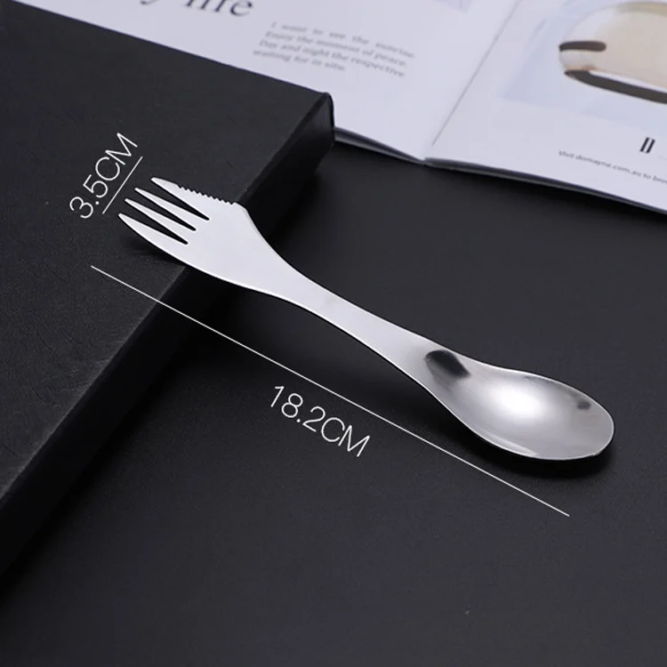 TBD05957146_2.webp Stainless Steel Western Tableware Creative 3 In 1 Spoon Forked Tableware - Image 3