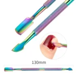 2 in 1 Color Titanium Nail Remover Set Stainless Steel Double-headed Dead Skin Push Set - Image 4