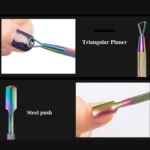2 in 1 Color Titanium Nail Remover Set Stainless Steel Double-headed Dead Skin Push Set - Image 5