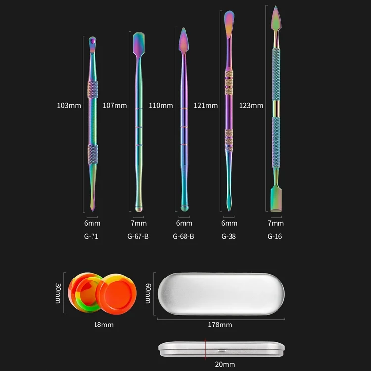 TBD0595715101_2.webp Nail Art Tool Set Smoke Cream Spoon Stainless Steel Steel Push Smoke Oil Spoon - Image 3