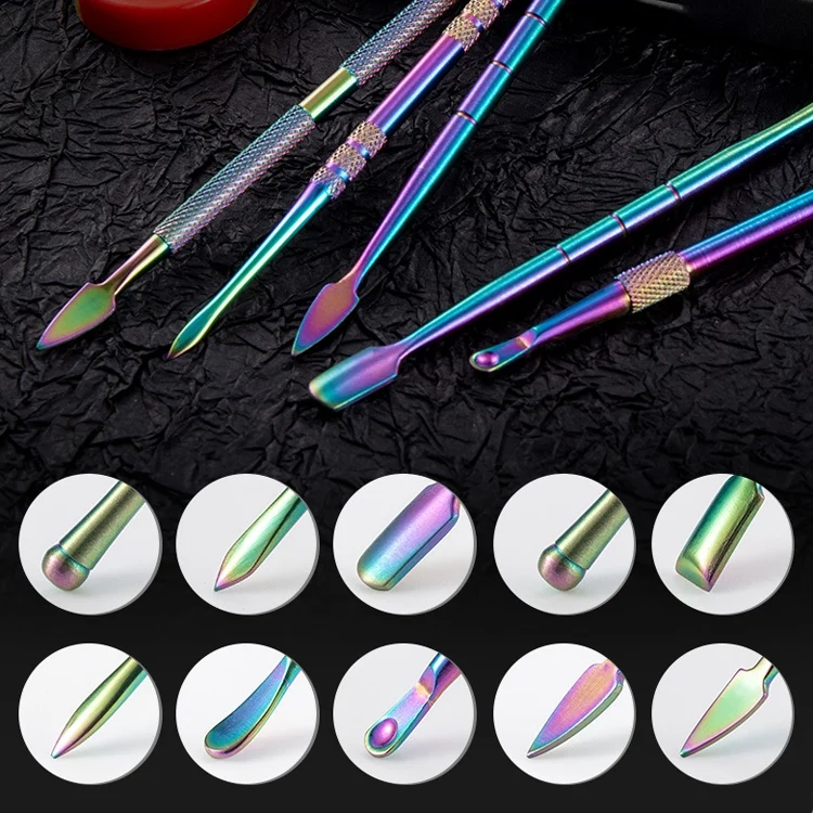 TBD0595715101_4.webp Nail Art Tool Set Smoke Cream Spoon Stainless Steel Steel Push Smoke Oil Spoon - Image 5