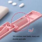 10 PCS JS010 Wheat Plastic Medicine Cutter Pill Divider - Image 5