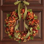 Hydrangea Wreath Door Hanging Artificial Flower Christmas Ornament, Size: 35cm