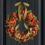 Hydrangea Wreath Door Hanging Artificial Flower Christmas Ornament, Size: 35cm - Image 2
