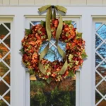 Hydrangea Wreath Door Hanging Artificial Flower Christmas Ornament, Size: 35cm - Image 4