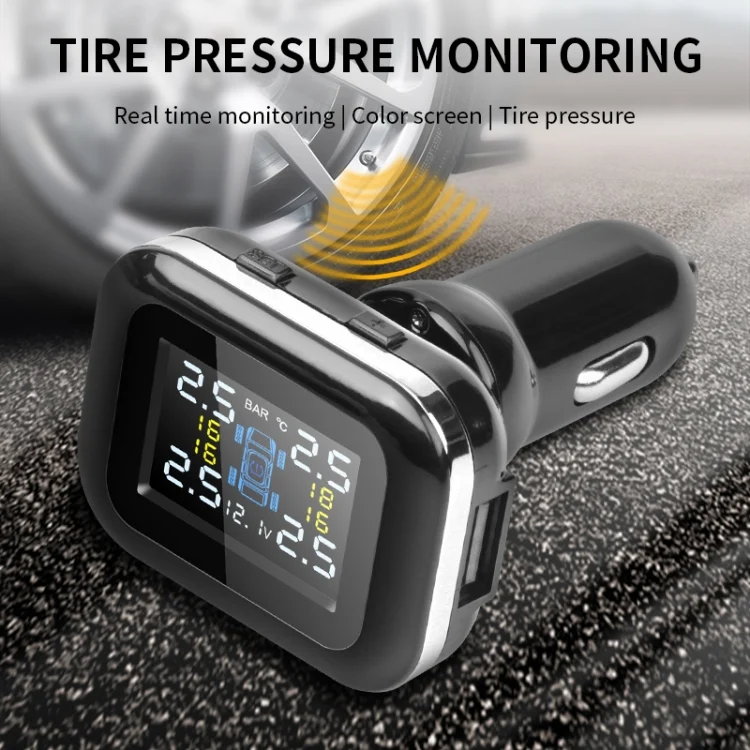 TBD0595729401_B1.webp Q3 Mini Cigarette Lighter Car Wireless Tire Pressure Monitoring System TPMS Car Temperature Voltage Tire - Image 2