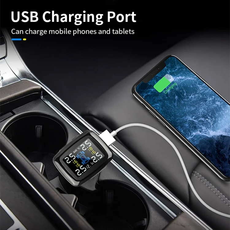 TBD0595729401_B5.webp Q3 Mini Cigarette Lighter Car Wireless Tire Pressure Monitoring System TPMS Car Temperature Voltage Tire - Image 6