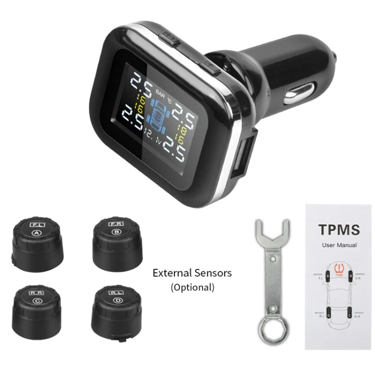 TBD0595729401_B6.webp Q3 Mini Cigarette Lighter Car Wireless Tire Pressure Monitoring System TPMS Car Temperature Voltage Tire - Image 7