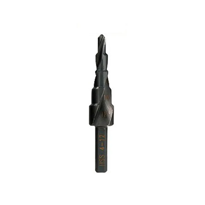 4-12mm Triangular Shank Spiral Flute Step Drill Bit