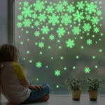 1set Christmas Luminous Fluorescent Snowflake Decoration Sticker,Style: - Image 4