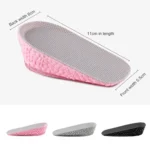 Self-Adhesive Inner Heightening Half Pad Sweat-Absorbent Breathable Shock-Absorbing Heel Casual Sports Insole - Image 2