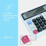 Deli 2135 Computer Keyboard Calculator Big Button Bank Office Finance Accounting Solar Calculator - Image 7