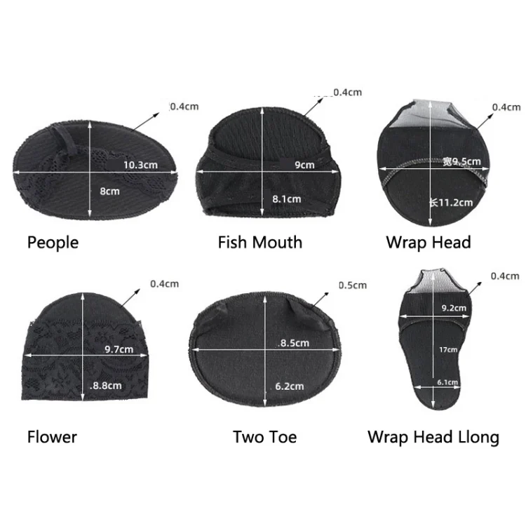 TBD0596205301_B2.webp 5 Pairs Invisible And Comfortable Sponge Thickened Half Pad Sweat-Absorbent And Breathable Forefoot Pad - Image 3