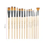 XILEYW 14 PCS/Set Yellow Nylon Wool Watercolor Gouache Acrylic Paint Brushes - Image 3