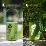 L3337 Solar Lawn Light Outdoor Waterproof Garden Decoration Hollow Leaf Iron Lantern - Image 7